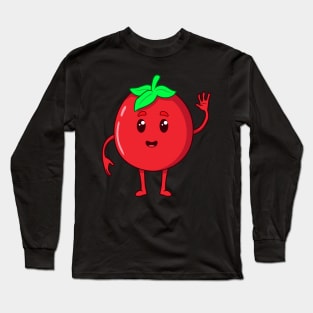 Cartoon Tomato Long Sleeve T-Shirt